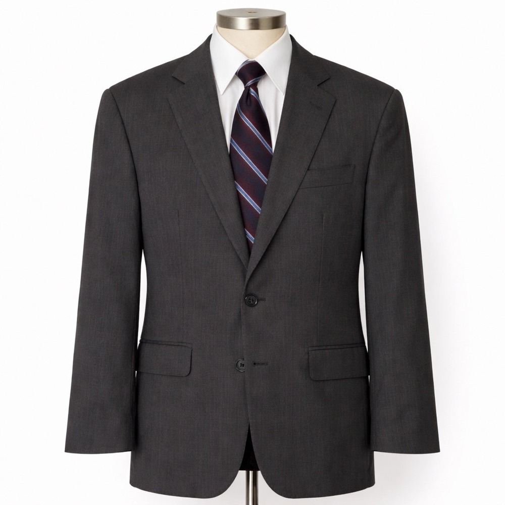 Brooks Brothers 42R Wool Blazer Gray Made USA Trabaldo Togna Italian Fabric